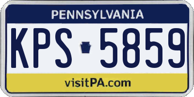 PA license plate KPS5859
