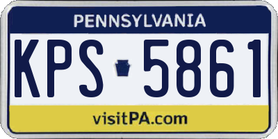PA license plate KPS5861