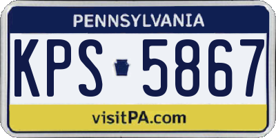 PA license plate KPS5867