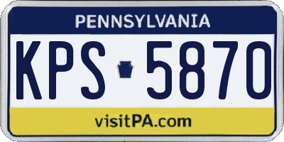 PA license plate KPS5870