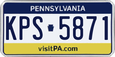 PA license plate KPS5871