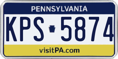PA license plate KPS5874