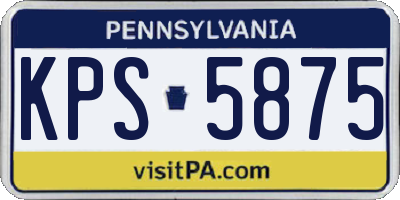 PA license plate KPS5875