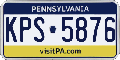 PA license plate KPS5876