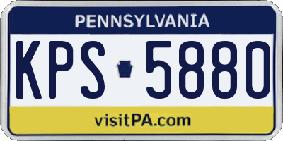 PA license plate KPS5880