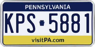 PA license plate KPS5881