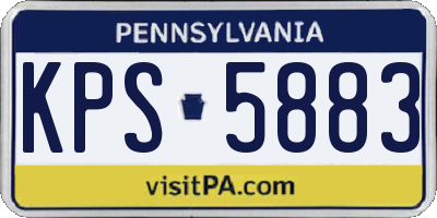 PA license plate KPS5883