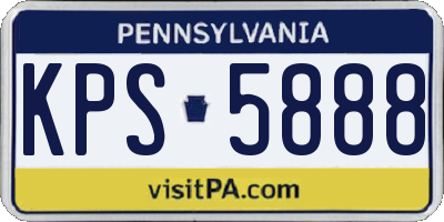 PA license plate KPS5888