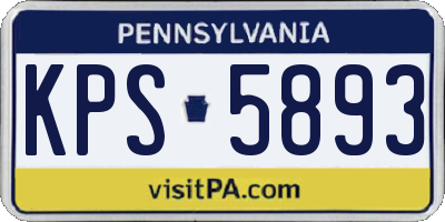 PA license plate KPS5893