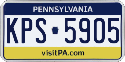 PA license plate KPS5905
