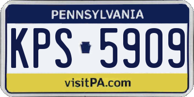 PA license plate KPS5909