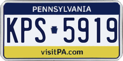 PA license plate KPS5919