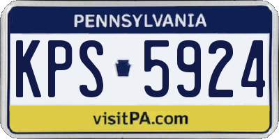 PA license plate KPS5924
