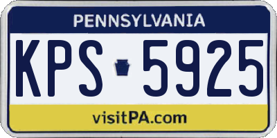 PA license plate KPS5925