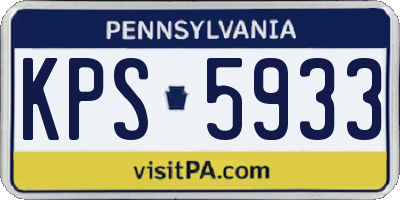PA license plate KPS5933