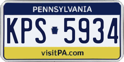 PA license plate KPS5934