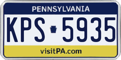 PA license plate KPS5935