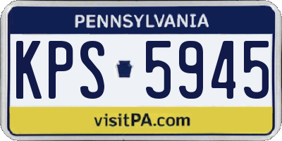 PA license plate KPS5945