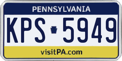 PA license plate KPS5949