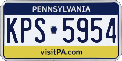 PA license plate KPS5954