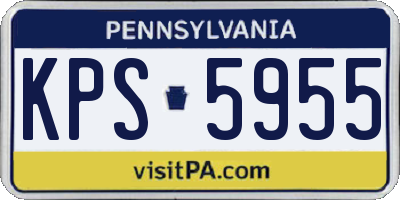 PA license plate KPS5955