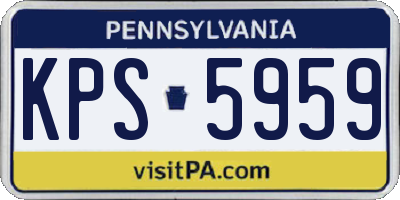 PA license plate KPS5959
