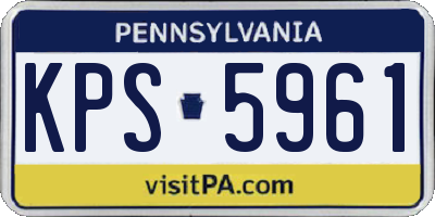 PA license plate KPS5961