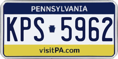 PA license plate KPS5962