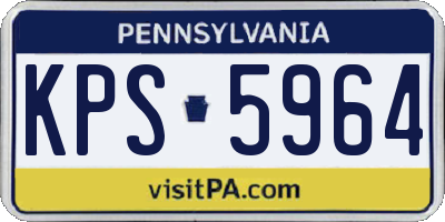 PA license plate KPS5964