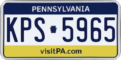 PA license plate KPS5965