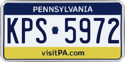 PA license plate KPS5972