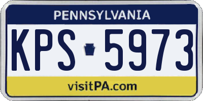 PA license plate KPS5973