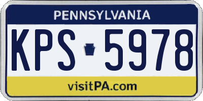PA license plate KPS5978