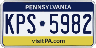 PA license plate KPS5982