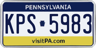 PA license plate KPS5983