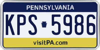 PA license plate KPS5986