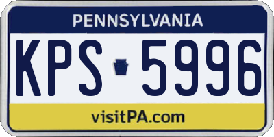 PA license plate KPS5996