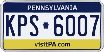 PA license plate KPS6007