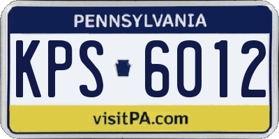 PA license plate KPS6012