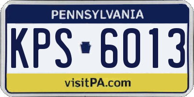 PA license plate KPS6013
