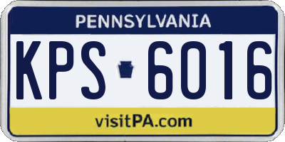 PA license plate KPS6016