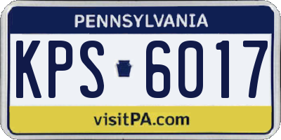 PA license plate KPS6017