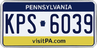 PA license plate KPS6039
