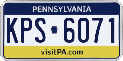 PA license plate KPS6071