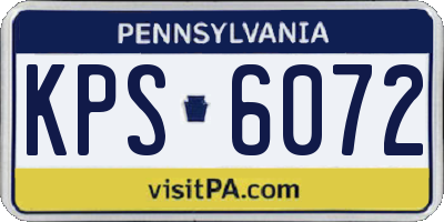 PA license plate KPS6072