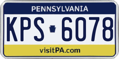 PA license plate KPS6078
