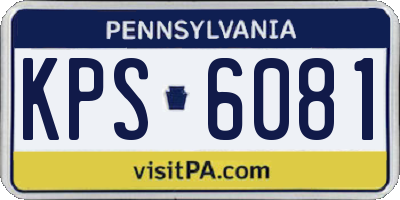 PA license plate KPS6081