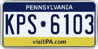 PA license plate KPS6103