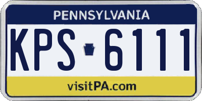 PA license plate KPS6111