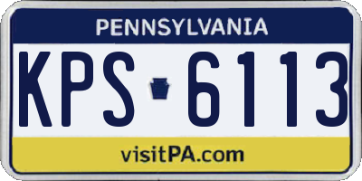 PA license plate KPS6113